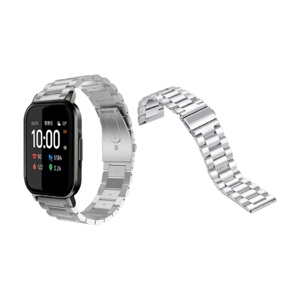 Three Beads Classic and Elegant Stainless Steel Replacement bracelet Strap for all Smart Watches 20mm - Silver