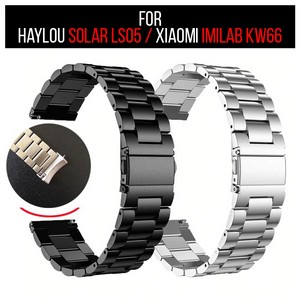 Stainless Steel Strap for All Smart Watch Band Metal Bracelet Correa Replacement Wrist Strap (22mm) - Black