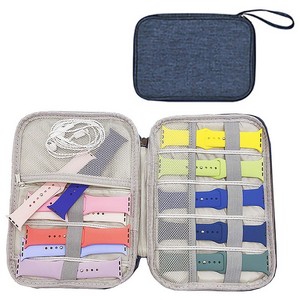 Smartwatch Accessories Organizer, Tech Accessories Travel Storage Bag for Watch Bands, Extra Pocket for Chargers, Cables, USB, SD Cards