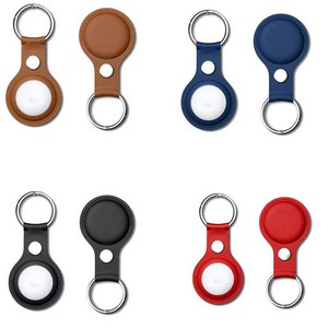 Apple Airtag PC Leather Protective Case Cover with Keychain