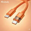Mcdodo Cab Luma 100W USB-C to USB-C Charging Cable with LED 1.2m - Cosmic Orange