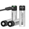 LiiBattaries AA Type-C Rechargeable Lithium-ion Battery 1700mAh 800+ Recharge Cycles - Pack of 4