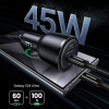 UGREEN Nexode 65W Dual Port USB-C + USB-A Car Charger - Black