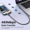 Ugreen 60W USB-C to USB-C 90 Degree Right Angle L-Shape Cable - 3m