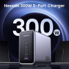 Ugreen Nexode 300W GaN Charging Station, 5-Port 140W Max Desktop Charger - Black