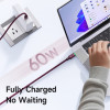 Mcdodo 60W USB-C To C Fast Charging Cable with LED Indicator Light - CA 6874 - Burgundy