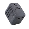 UNIQ VOYAGE USB-A & C World Travel Charging Adapter Power Delivery 18W - Charcoal (Grey)