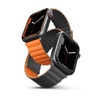 UNIQ Revix Reversible Magnetic Apple Watch Strap Series 1-10, SE/SE2 & Watch Ultra  49/45/44/46MM – Charcoal (Grey/Orange)
