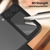 Whitestone Dome [EZ] For Galaxy Z Flip 4, outer display mirror type tempered glass screen protector with Hinge Cover Film [Easy Install] - Pack of 2