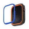 UNIQ Moduo Apple Watch Case with Interchangeable PC Bezel for Series 4/5/6/7/8/9 & SE/SE2 45/44MM - Smoke (Orange/Blue)