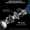 TOZO Golden X1 Wireless Earbuds with Balanced Armature Driver, Hybrid Dynamic Driver, OrigX Pro, LDAC & Hi-Res Audio, Environment & ANC Headset - Black