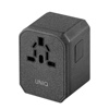 UNIQ VOYAGE USB-A & C World Travel Charging Adapter Power Delivery 18W - Charcoal (Grey)