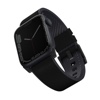 UNIQ STRADEN Genuine Leather Hybrid Apple Watch Strap for Series 1-10, SE/SE2 & Ultra/2 (49/45/44/46MM) - MIDNIGHT (BLACK)