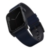 UNIQ STRADEN Genuine Leather Hybrid Apple Watch Strap for Series 1-10, SE/SE2 & Ultra/2 (49/45/44/46MM) – Prussian (Blue)