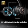 SoundPEATS Space Hybrid Active Noise Cancelling Wireless Headphones, 123H Playtime, Hi-Res Audio Wired, APP Custom EQ, Deep Bass, Comfort Ear Cups - Black