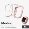 UNIQ MODUO Tough Modular Case for Apple Watch Series 4/5/6/7/8/9 SE/SE2 45/44MM – Blush (Pink/White)
