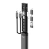 Budi 9 in 1 Multifunctional Cable Stick with Card Adaptor, Storage Box, USB OTG, Converter, Type C, Card Reader and Cables for travel - Black