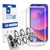 Whitestone Dome EZ with Cam for iPhone 14 Pro EZ Glass Screen Protector with Jig & Camera Protector - 3 Pack