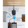 Anker USB C Charger, 65W 4 Port PIQ 3.0 & GaN Fast Charger Adapter, PowerPort Atom III Slim Wall Charger with a 45W USB C Port, for MacBook, USB C Laptops, iPad Pro, iPhone, Galaxy, Pixel - Black
