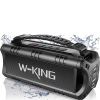 W-KING D8 Mini 30W Portable Speaker IPX6 Waterproof Outdoor Speaker with Super Punchy Bass, 24H Playtime, EQ, AUX, TF Card, USB Playback for Home, Party, Outdoor - Black