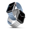 UNIQ REVIX Reversible Magnetic Apple Watch Strap for Series 1-10, SE/SE2 Watch Ultra 49/45/44/46MM – Artic White (Blue)