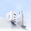 65W Gan 3-Port Wall Fast Charger - T1 – White