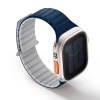 UNIQ Revix Evo Reversible Magnetic Apple Watch Strap for Series 1-10, SE/SE2 & Watch Ultra 49/45/44/46MM – Royal Blue / Chalk