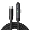 Plextone C2C T100 Type C To Type C 66W Elbow Gaming Smart LED Charge Cable