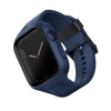 UNIQ MONOS 2-IN-1 Apple Watch Strap With Hybrid Case for Series 4/5/6/7/8/9 & SE/SE2 45/44MM – Marine (Blue)