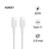 Aukey Impluse Braided CC Nylon Braided USB C To C Cable, 0.9m - White - (CB-CD45)