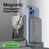 PD 20W Transparent Magnetic Magsafe Compatible Wireless Power Bank 10,000mAh - W12