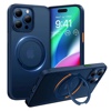 Torras UPRO Ostand Pro Series Magsafe Compatible Phone Case for iPhone 15 Pro Max 6.7? – Navy Blue