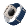 UNIQ Revix Evo Reversible Magnetic Apple Watch Strap for Series 1-10, SE/SE2 & Watch Ultra 49/45/44/46MM – Royal Blue / Chalk