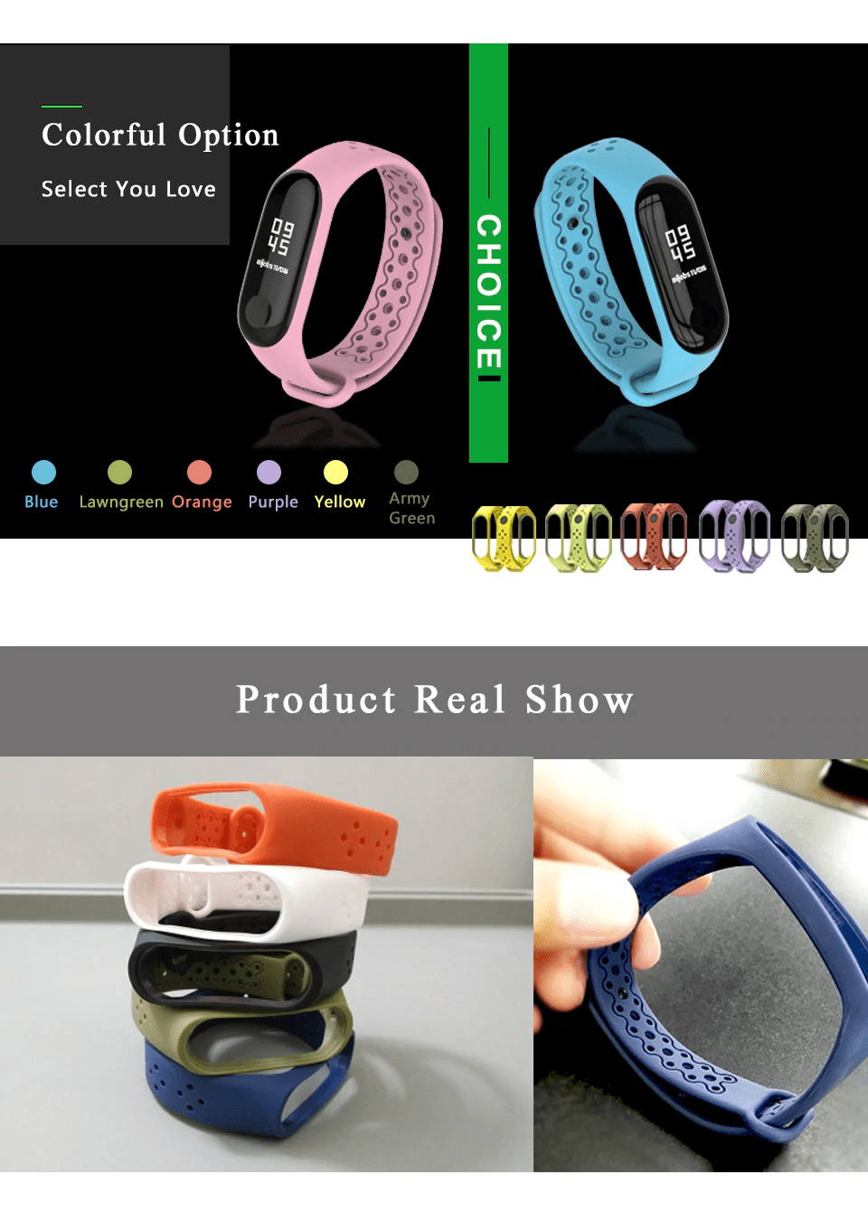 Mi Band 4 Silicone Sports Bracelet Replacement Strap