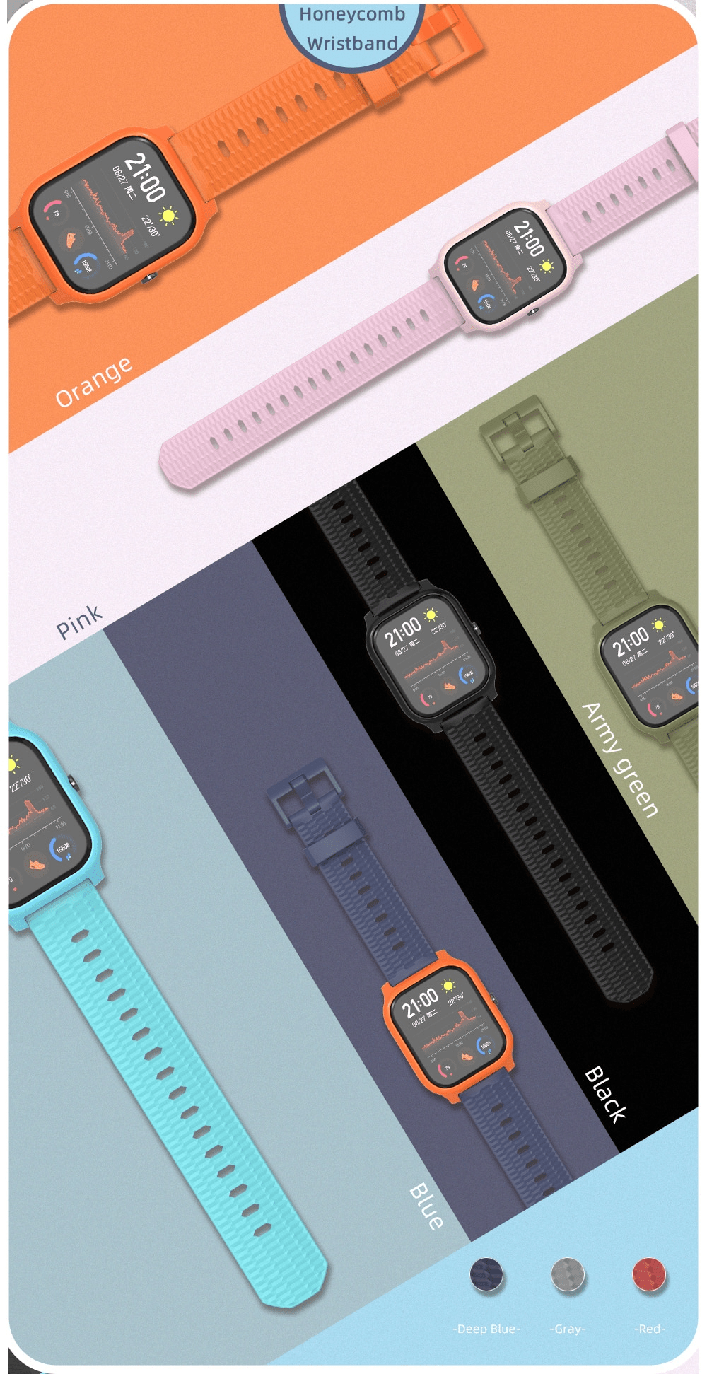 Xiaomi Huami Amazfit Replacement Wristband 20mm Silicone with Watch Cover Sports