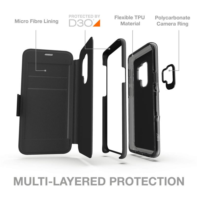 GEAR4 D3O Oxford Phone Case for Samsung S9 - Black - 4895200204657