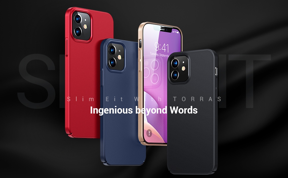 TORRAS  iPhone 12 Mini  5.4 inch Slim Fit (2020 Release), Ultra Thin Silky Soft Touch Hard Plastic Matte Finish Grip Protective Phone Cover - X002QJ783V