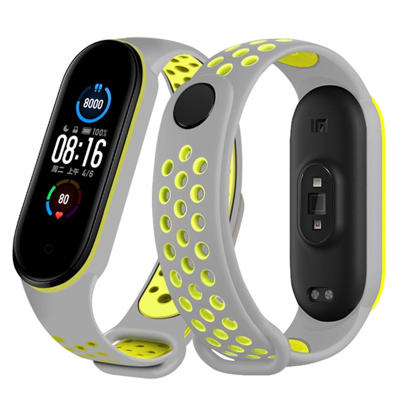 Xiaomi Mi Band 5/6 Breathable Replacement Strap, Silicone Anti-sweat Replacement Wrist Strap for MiBand 5