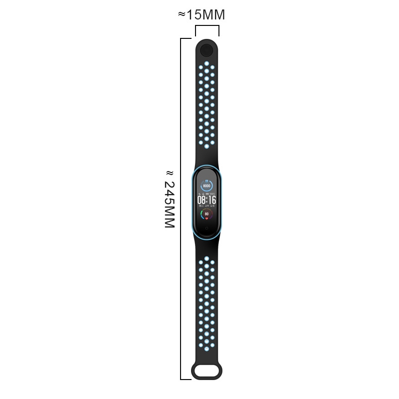 Xiaomi Mi Band 5/6 Breathable Replacement Strap, Silicone Anti-sweat Replacement Wrist Strap for MiBand 5
