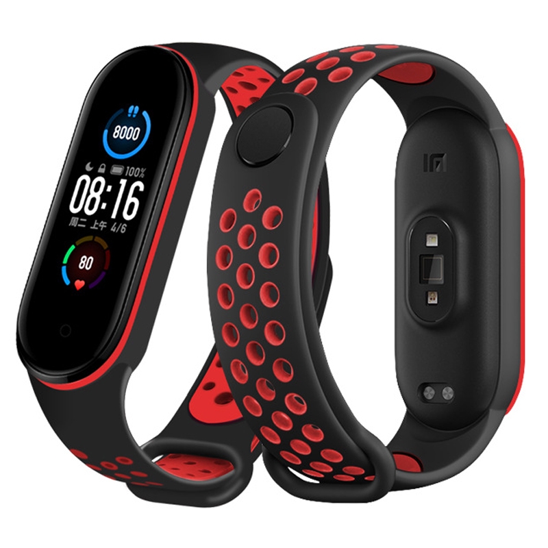 Xiaomi Mi Band 5/6 Breathable Replacement Strap, Silicone Anti-sweat Replacement Wrist Strap for MiBand 5