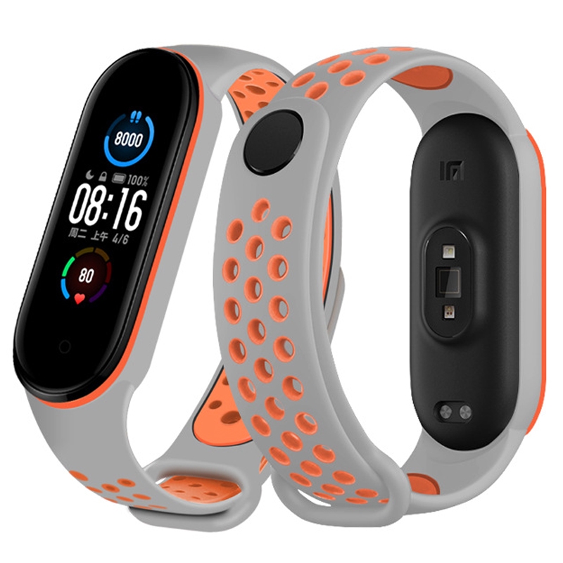 Xiaomi Mi Band 5/6 Breathable Replacement Strap, Silicone Anti-sweat Replacement Wrist Strap for MiBand 5