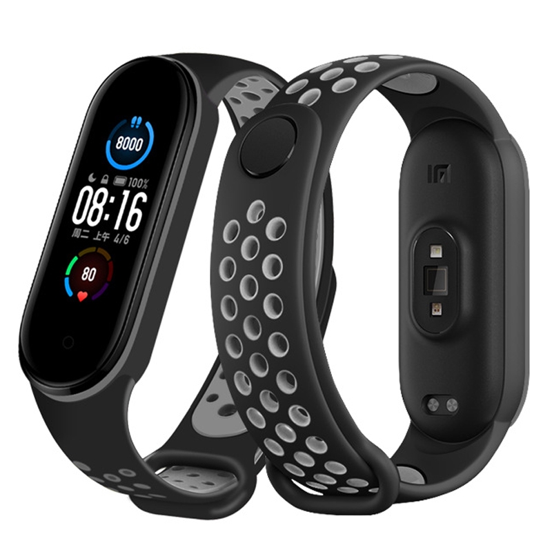 Xiaomi Mi Band 5/6 Breathable Replacement Strap, Silicone Anti-sweat Replacement Wrist Strap for MiBand 5