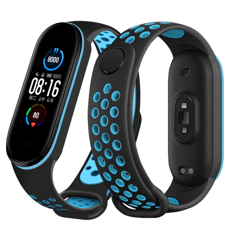 Xiaomi Mi Band 5/6 Breathable Replacement Strap, Silicone Anti-sweat Replacement Wrist Strap for MiBand 5