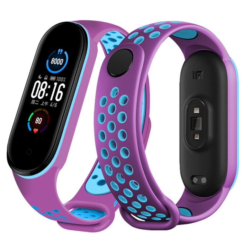 Xiaomi Mi Band 5/6 Breathable Replacement Strap, Silicone Anti-sweat Replacement Wrist Strap for MiBand 5