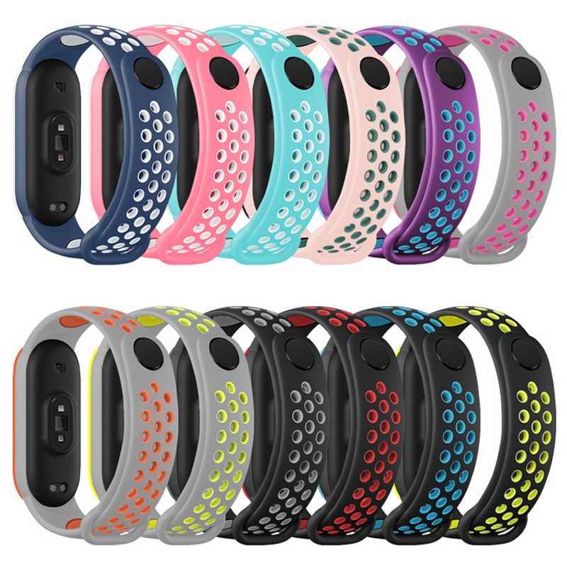 Xiaomi Mi Band 5/6 Breathable Replacement Strap, Silicone Anti-sweat Replacement Wrist Strap for MiBand 5