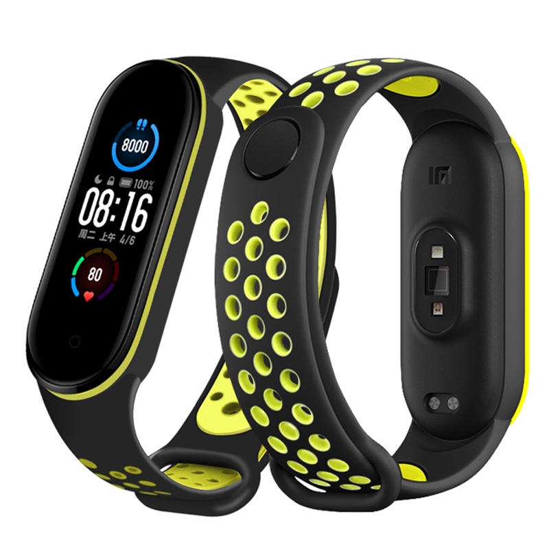 Xiaomi Mi Band 5/6 Breathable Replacement Strap, Silicone Anti-sweat Replacement Wrist Strap for MiBand 5