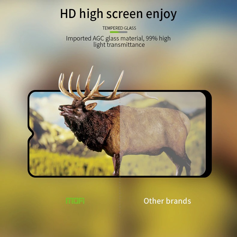 MOFI Samsung Galaxy A20s 2.5D 9H Full Screen Protector Tempered Glass Anti BlueRay BLACK