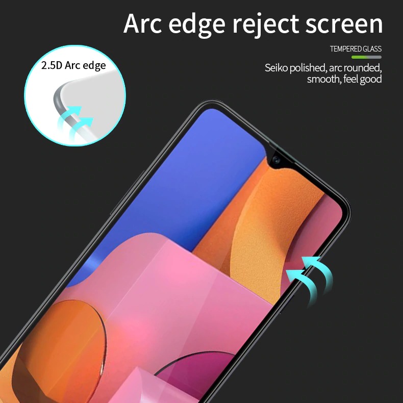 MOFI Samsung Galaxy A20s 2.5D 9H Full Screen Protector Tempered Glass Anti BlueRay BLACK