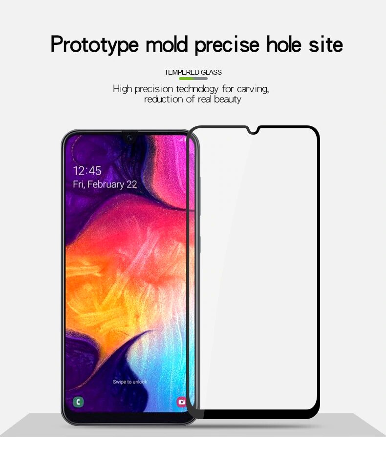 MOFI Samsung Galaxy A30s  2.5D 9H Full Screen Protector Tempered Glass Anti BlueRay BLACK