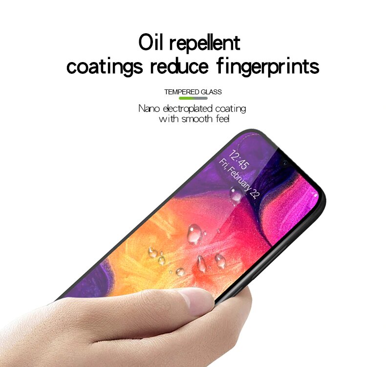 MOFI Samsung Galaxy A30s  2.5D 9H Full Screen Protector Tempered Glass Anti BlueRay BLACK